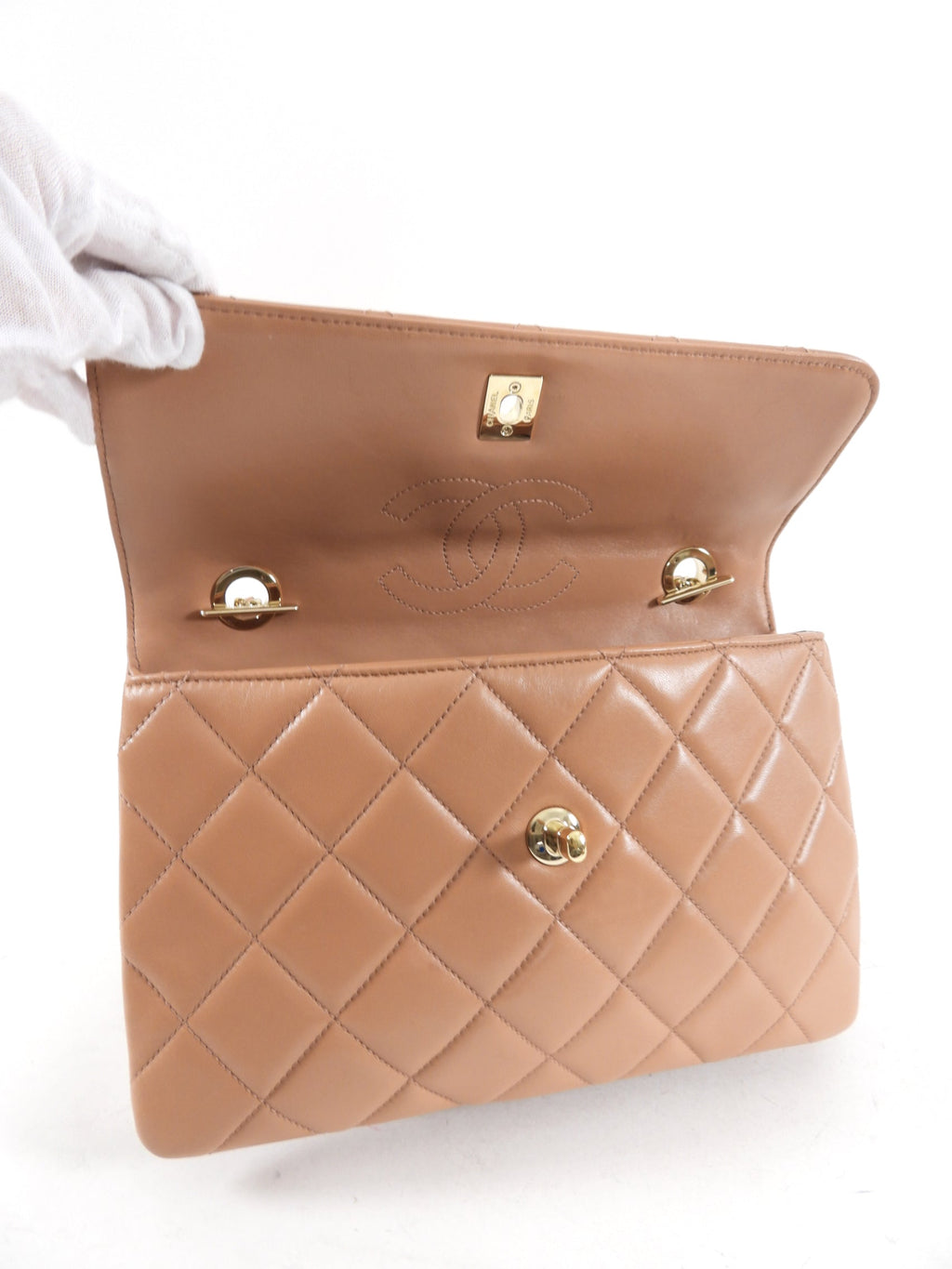 Chanel Beige Quilted Trendy CC Flap Bag