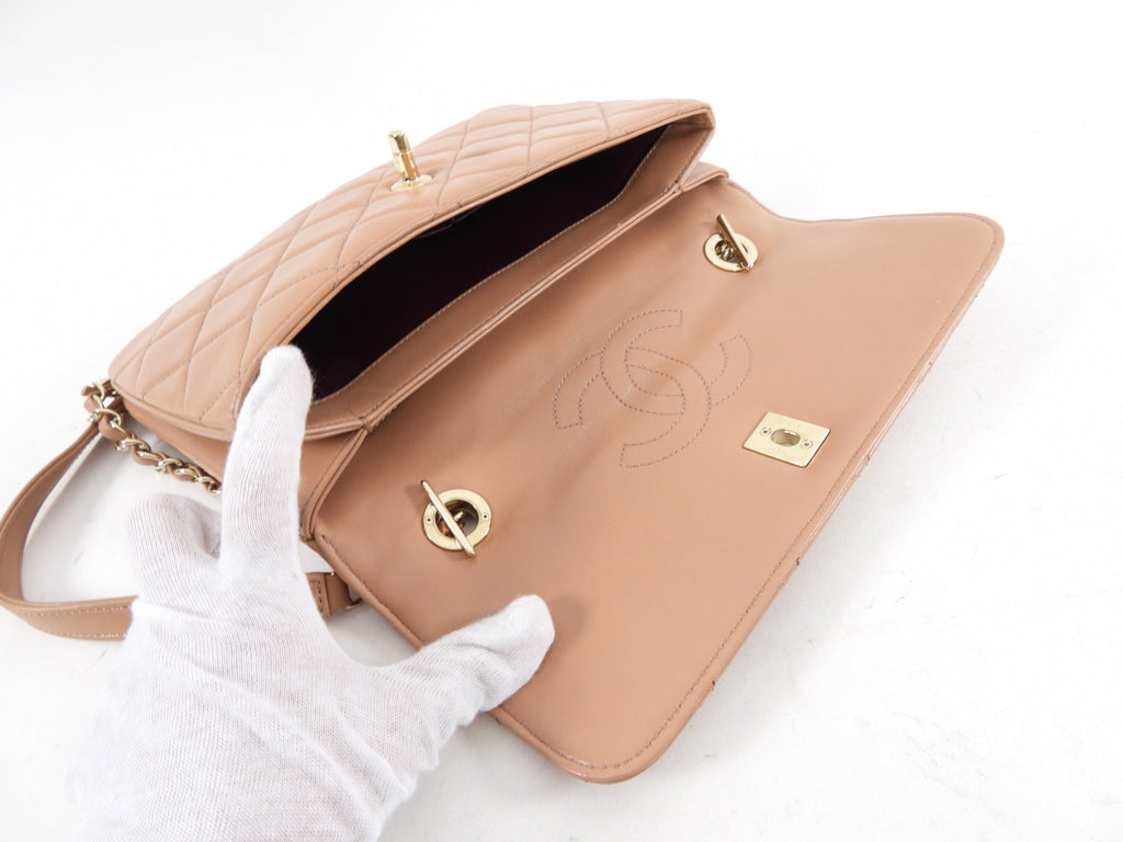 Chanel Beige Quilted Trendy CC Flap Bag
