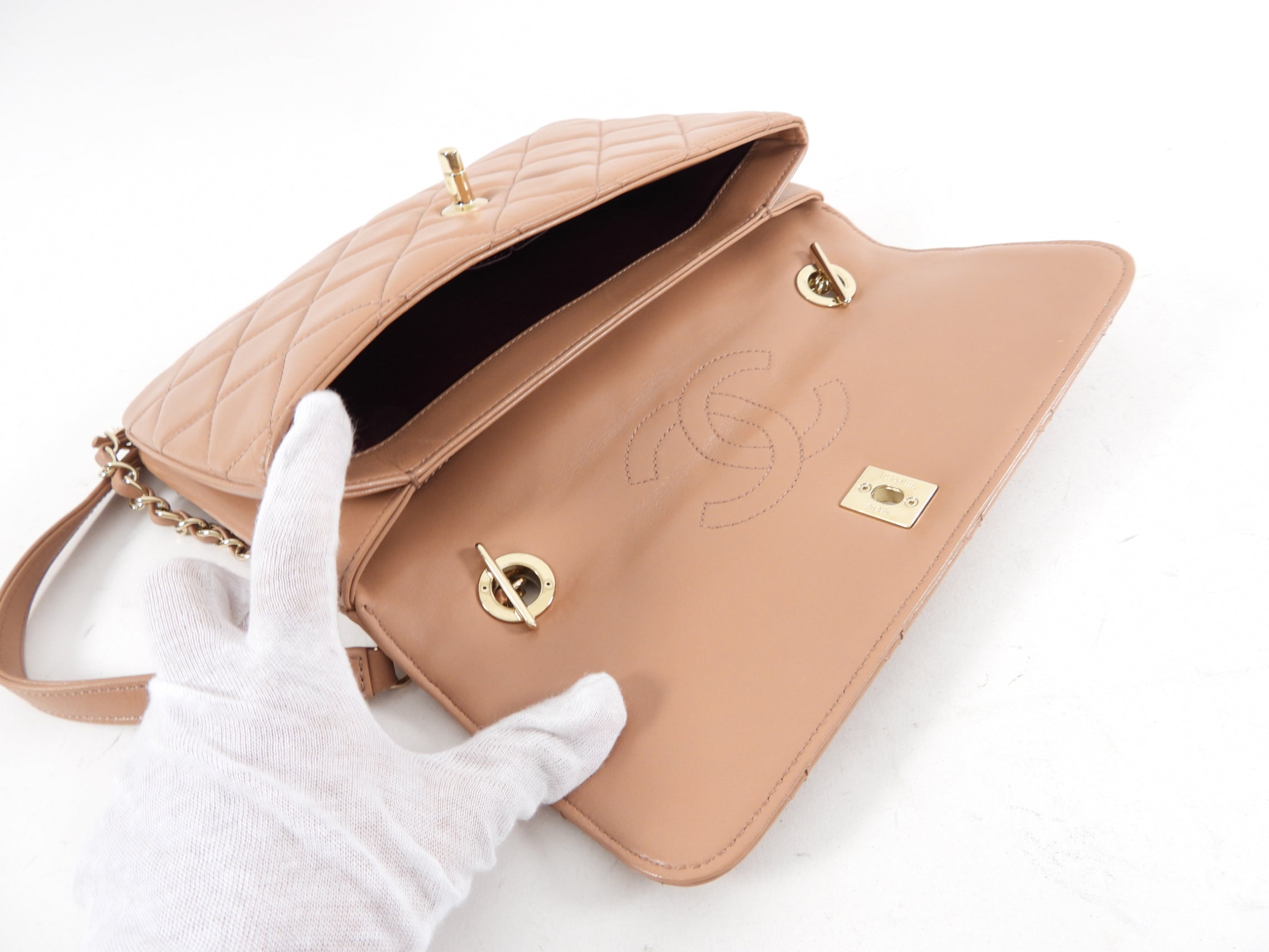 Chanel Beige Quilted Trendy CC Flap Bag