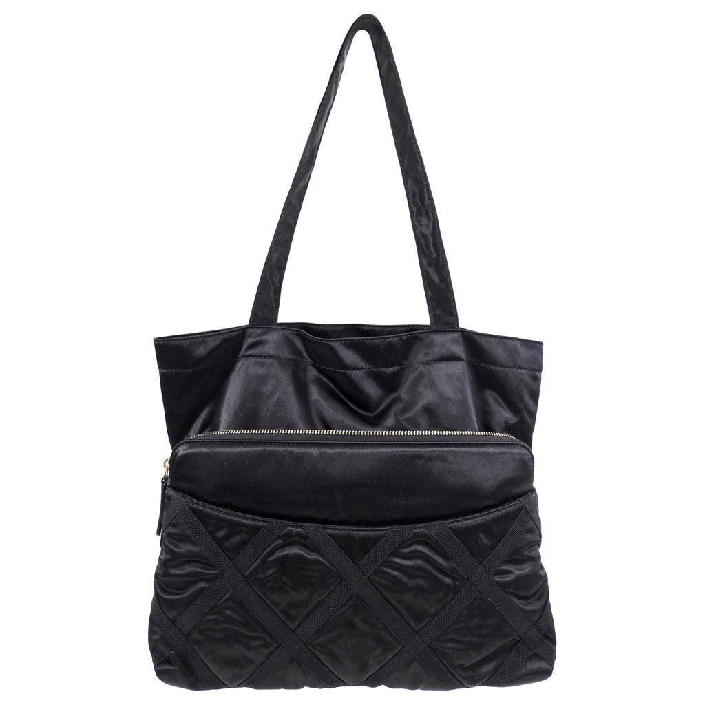 Chanel 21A Medium Satin Trousse Clutch / Convertible Tote Bag