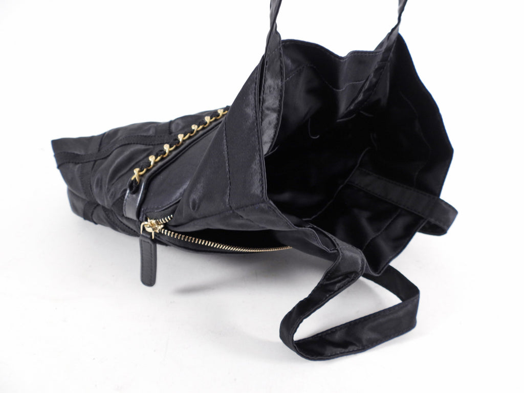 Chanel 21A Medium Satin Trousse Clutch / Convertible Tote Bag