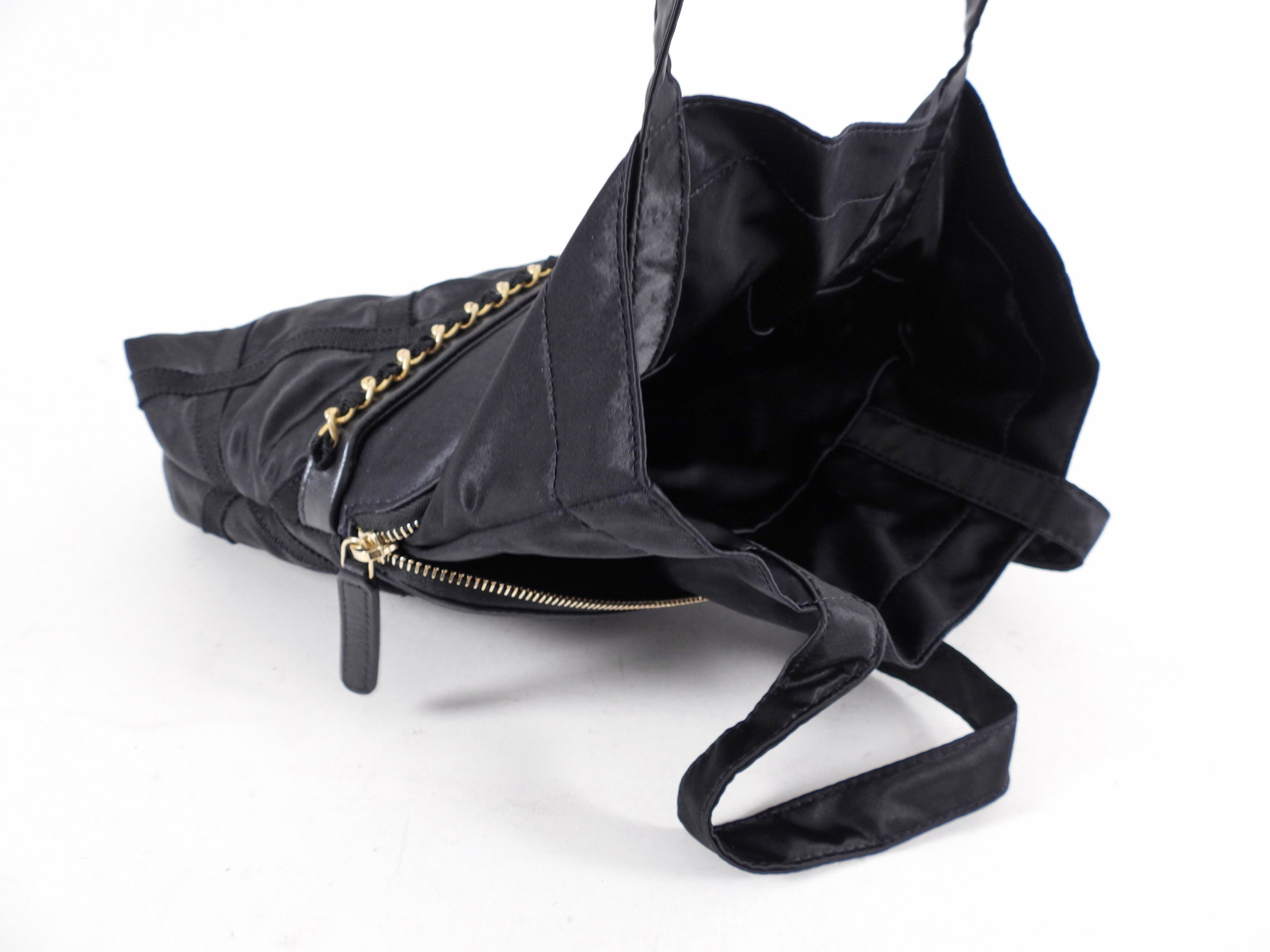 Chanel 21A Medium Satin Trousse Clutch / Convertible Tote Bag