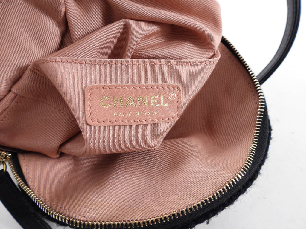 Chanel Black and Red Tweed Small CC Chain Backpack