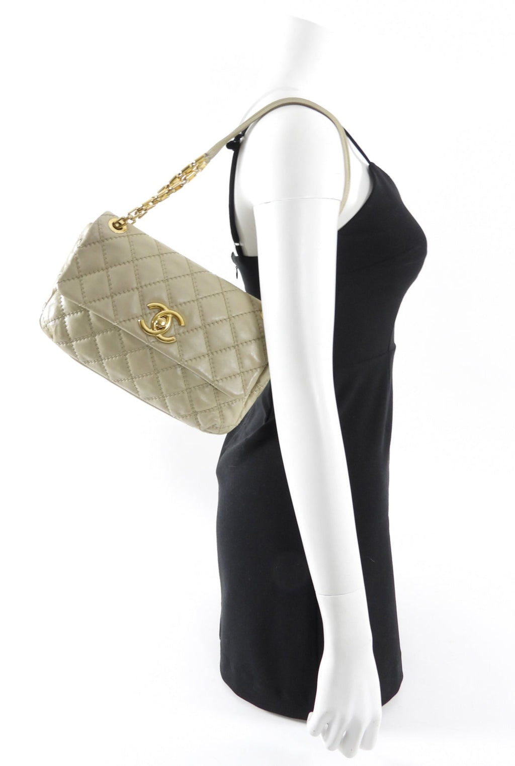 Chanel Greige Leather Ultimate Stitch Flap Bag