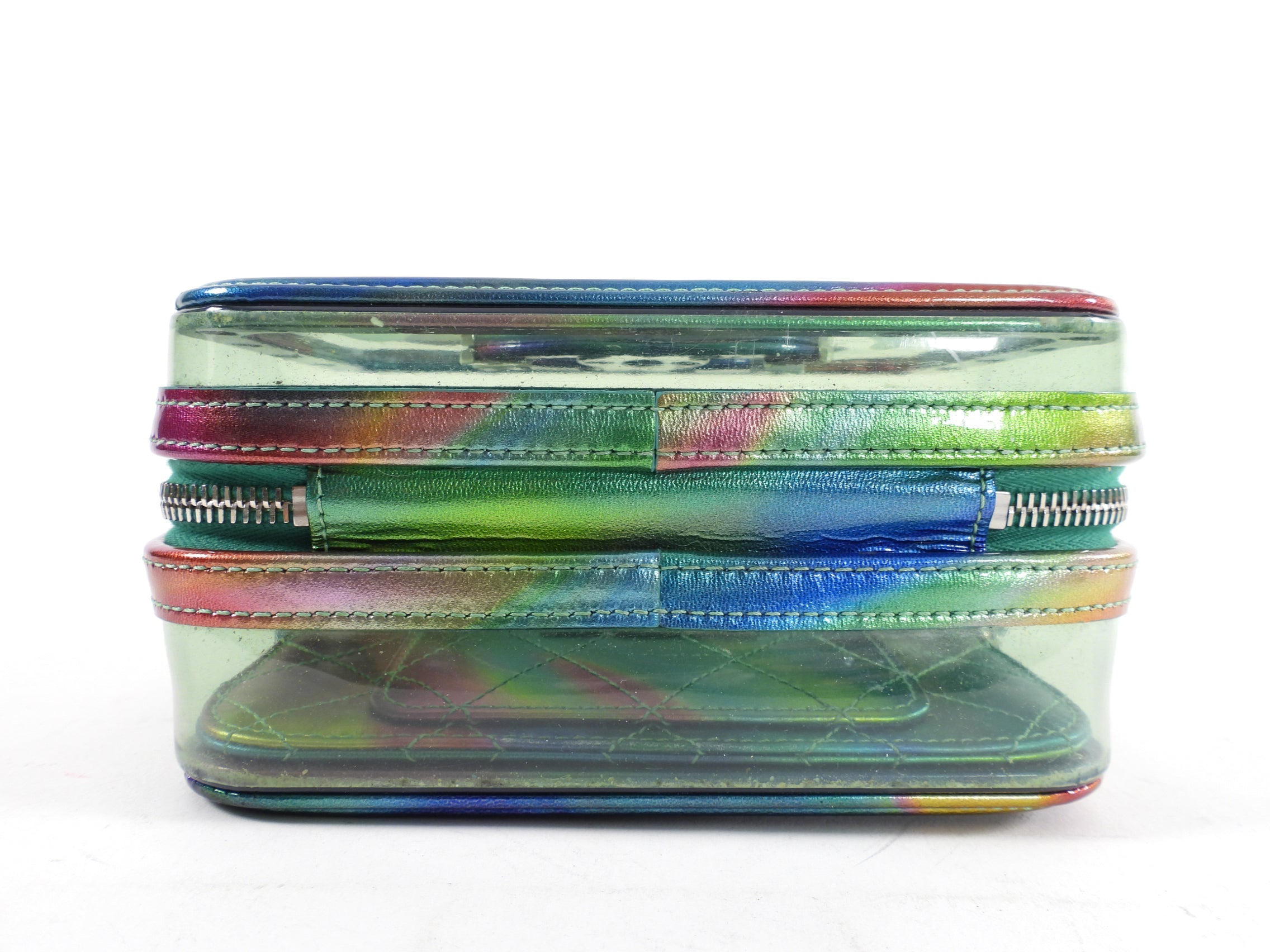 Chanel 20C Iridescent Rainbow Filigree Clear PVC CC Vanity Case