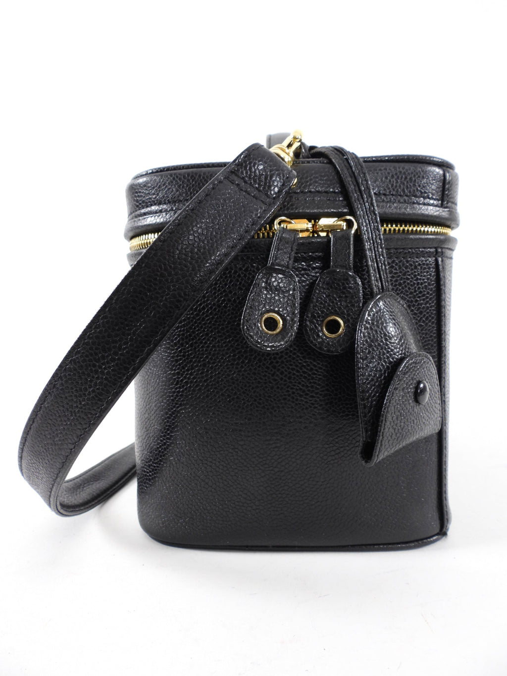 Chanel Vintage 1996 Black Caviar CC Vanity Shoulder Bag