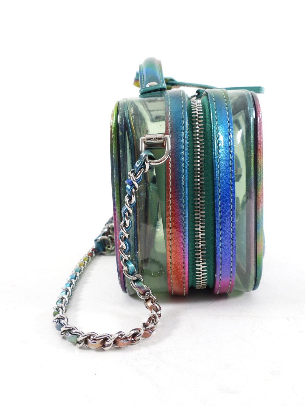 Chanel 20C Iridescent Rainbow Filigree Clear PVC CC Vanity Case
