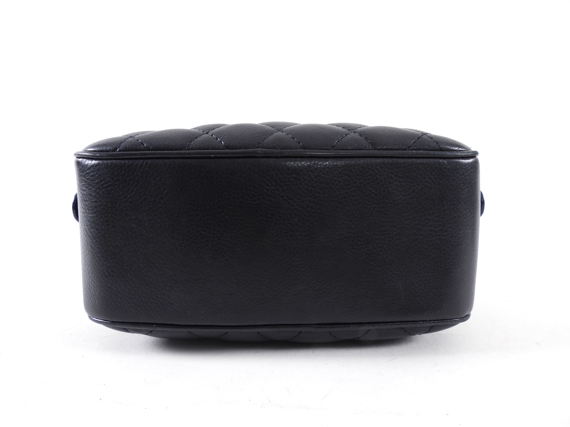 Chanel Black Lambskin Leather Extra Pocket Vanity Chain Bag