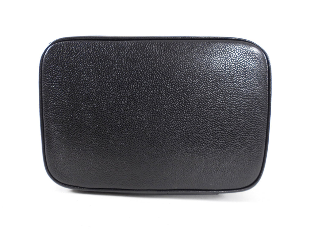 Chanel Vintage 1996 Black Caviar CC Vanity Shoulder Bag