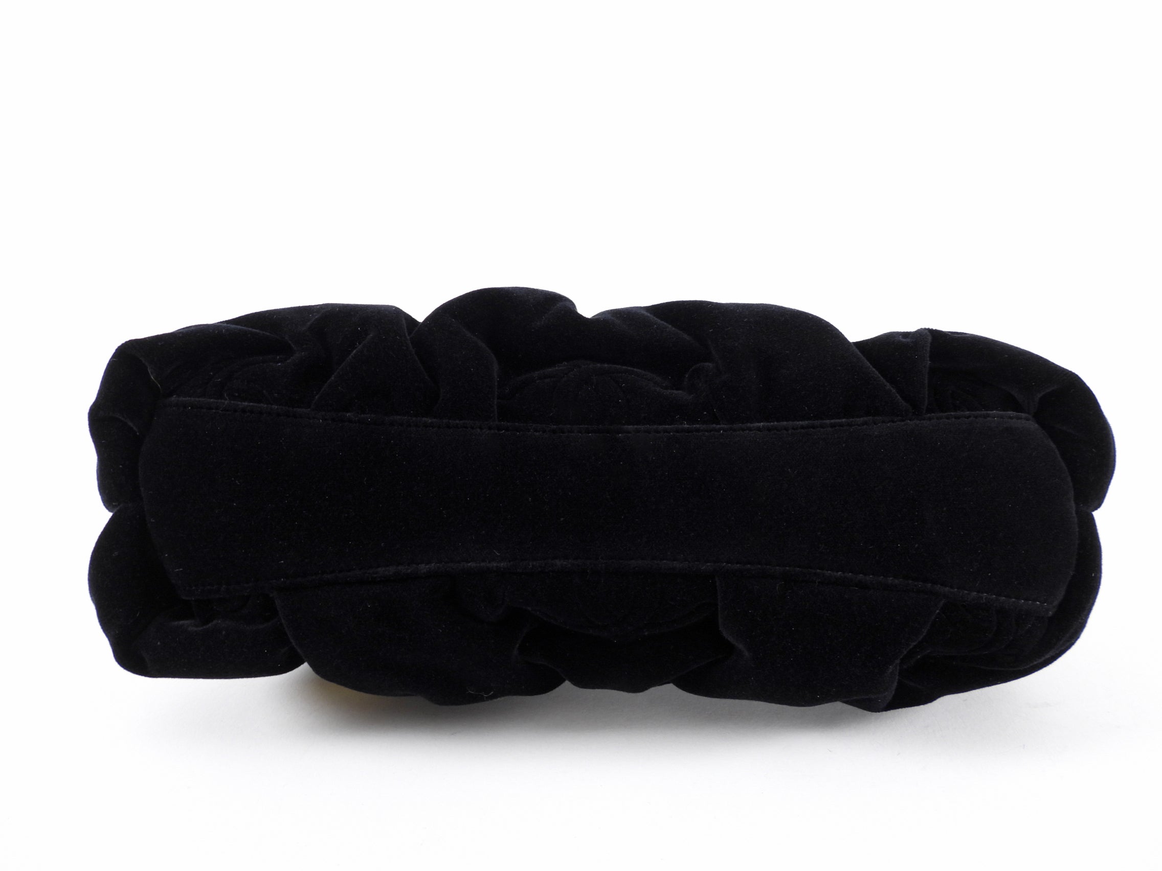 Chanel Black Velvet CC Shoulder Bag / Pouch