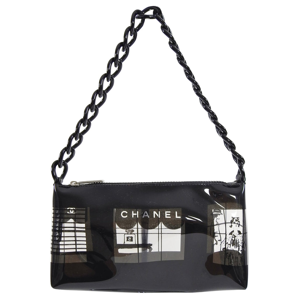 Chanel Vintage Spring 2003 Clear Vinyl Coco No 5 Chain Strap Bag