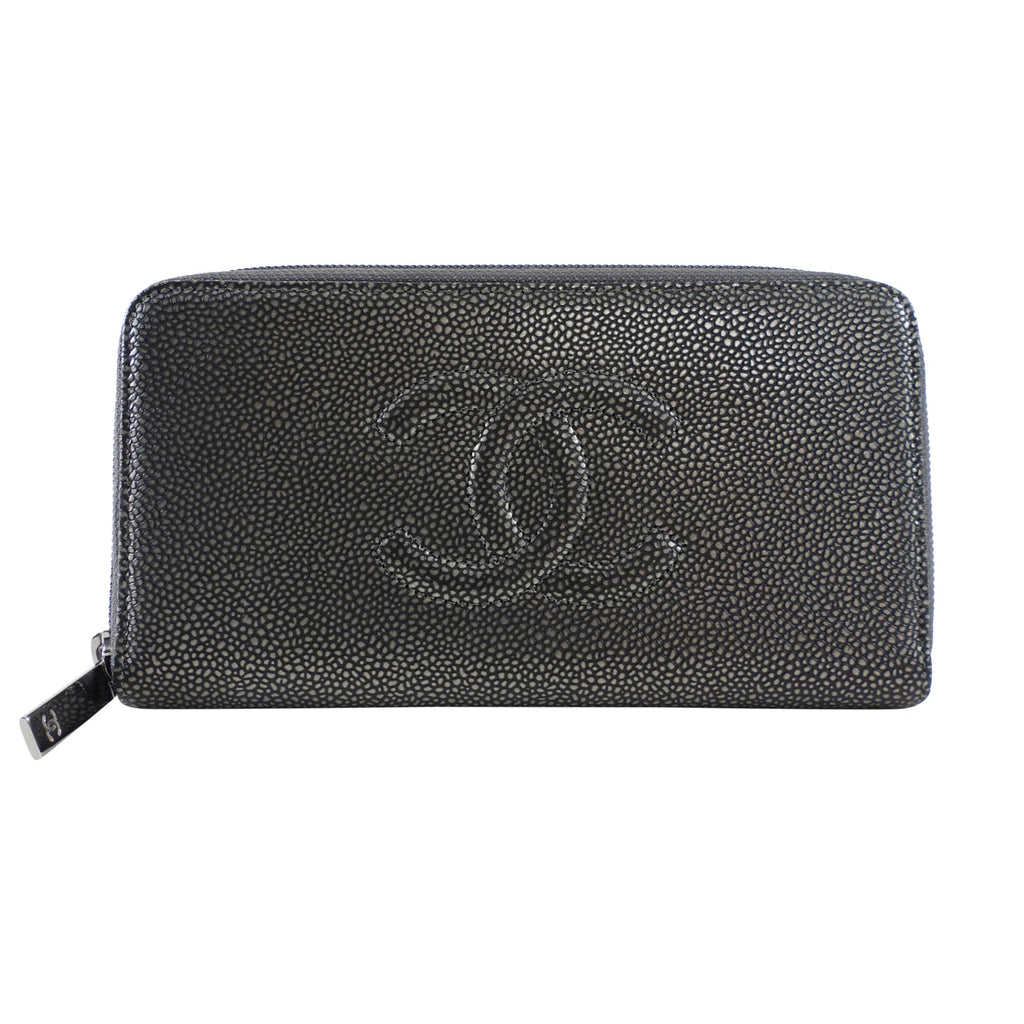 Chanel Timeless Classic CC Continental Zippy Wallet Pewter