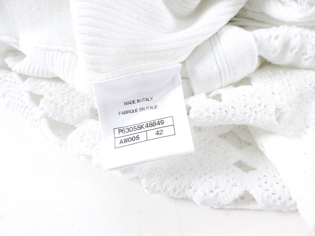 Chanel 20P White Open Knit Dress - FR42 / L