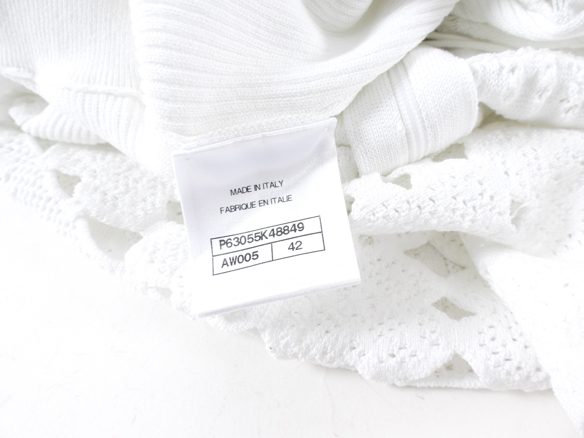 Chanel 20P White Open Knit Dress - FR42 / L