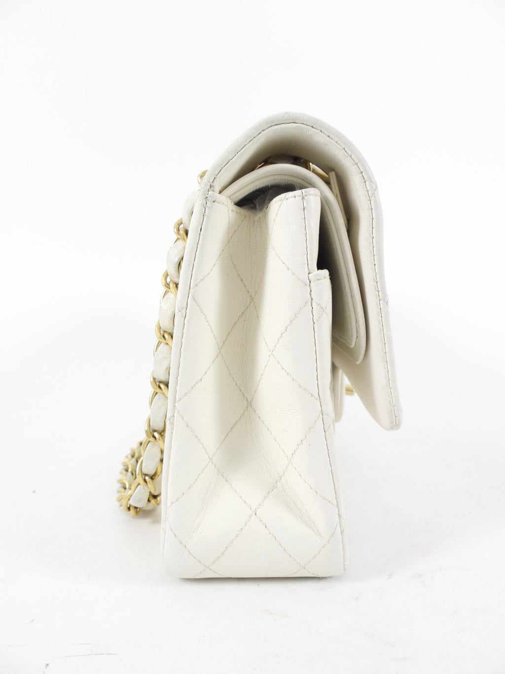 Chanel Vintage 2000 White Medium Classic Double Flap Bag GHW