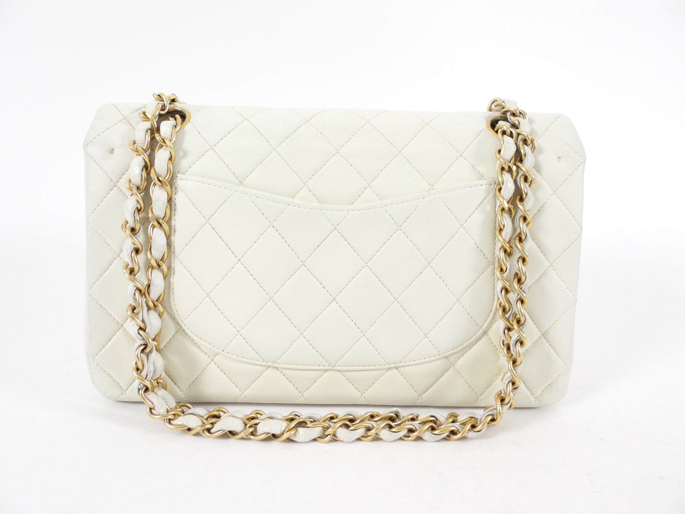 Chanel Vintage 2000 White Medium Classic Double Flap Bag GHW