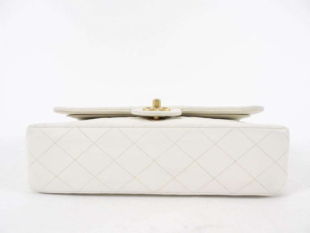 Chanel Vintage 2000 White Medium Classic Double Flap Bag GHW