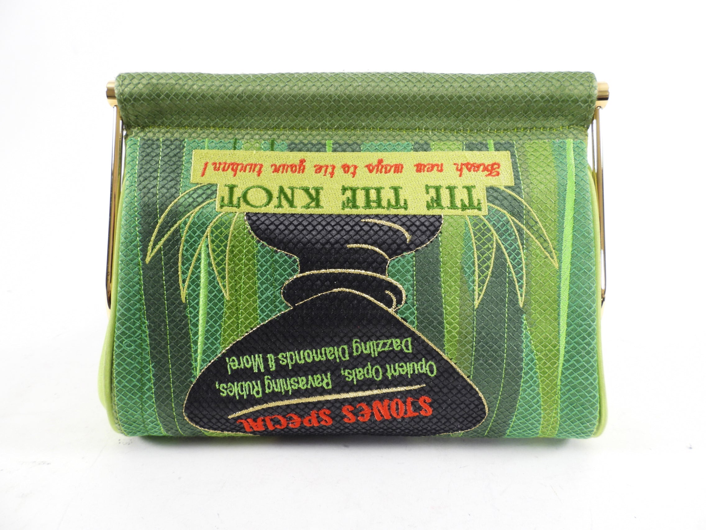 Charlotte Olympia Green Novelty Clutch - Head Over Heels