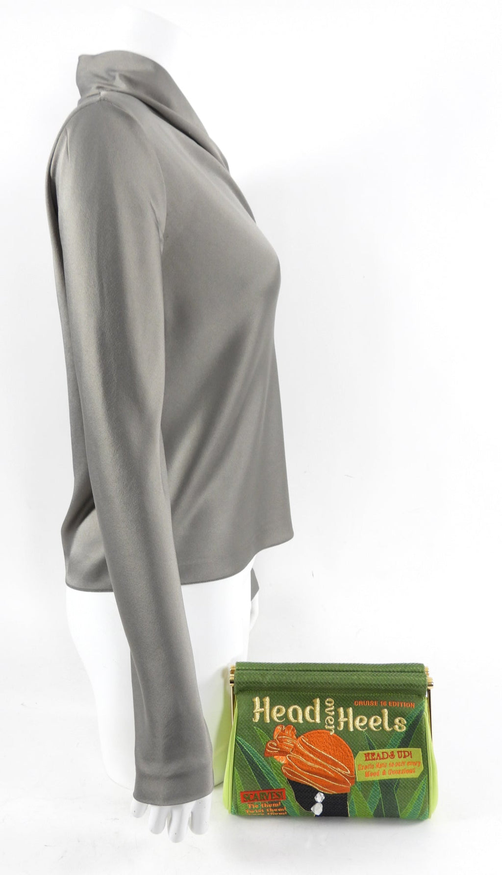 Charlotte Olympia Green Novelty Clutch - Head Over Heels