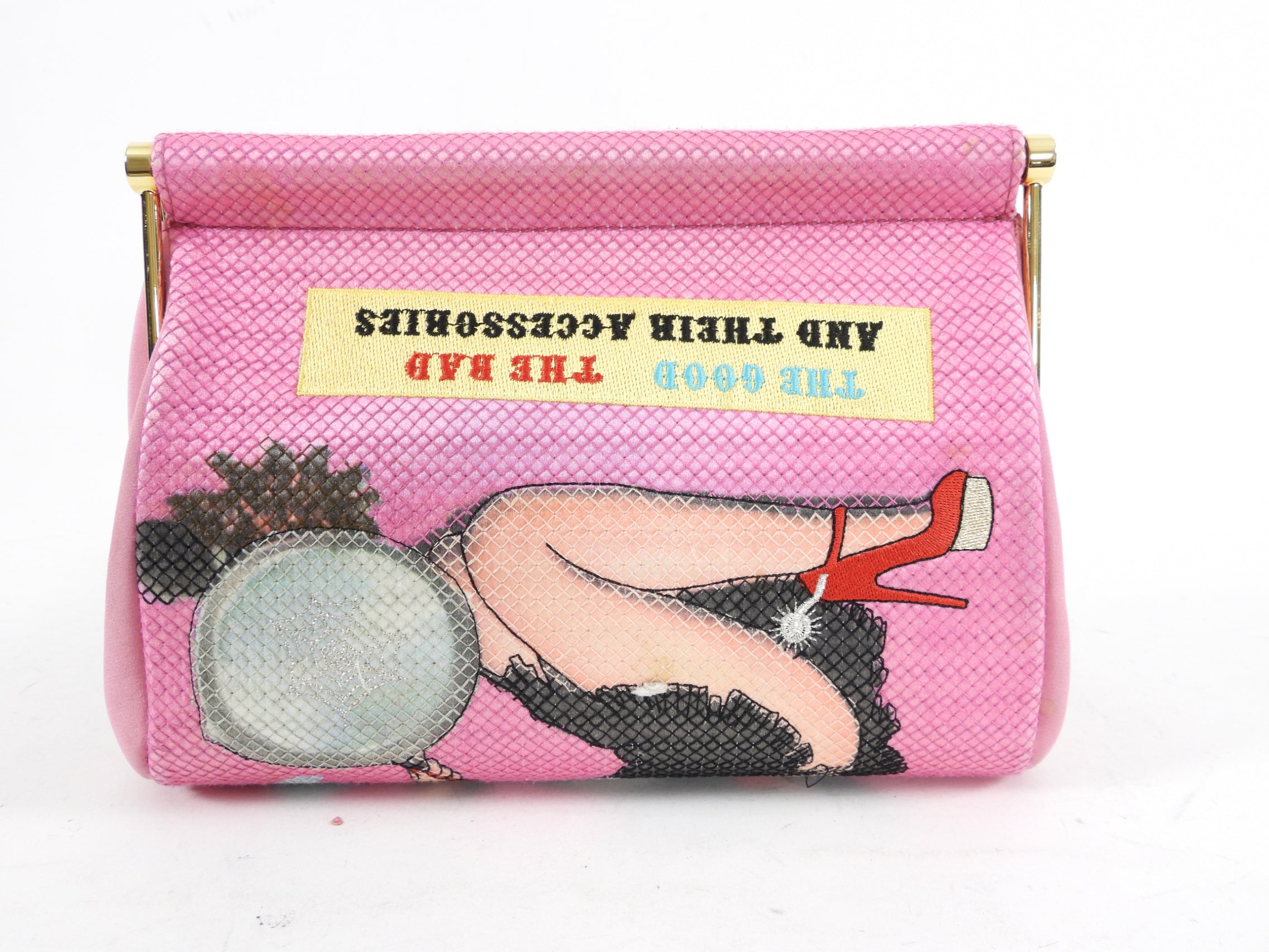 Charlotte Olympia Pink Novelty Clutch - Round Up Maggie