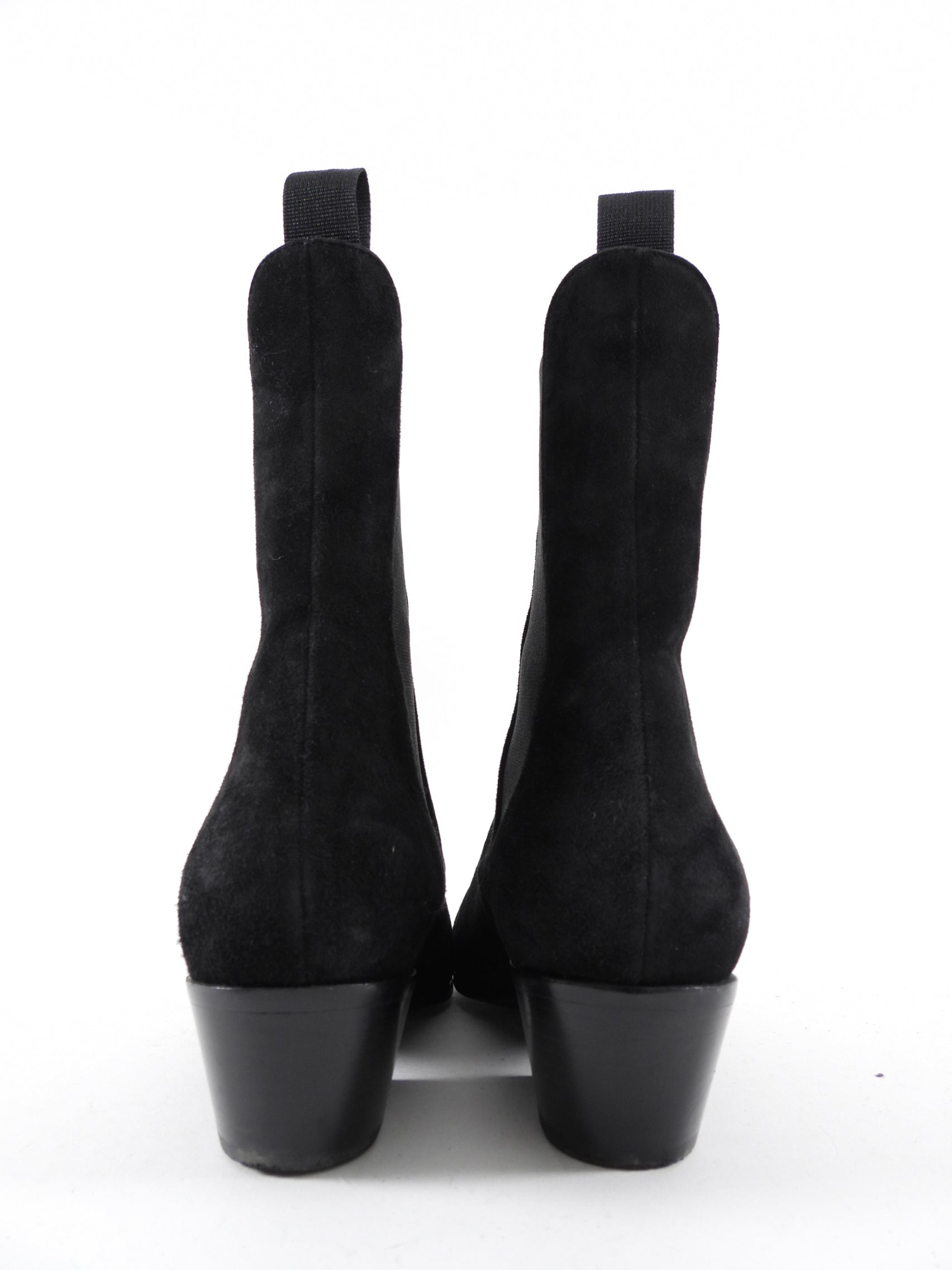 Khaite Black Suede Saratoga Ankle Boot - 37