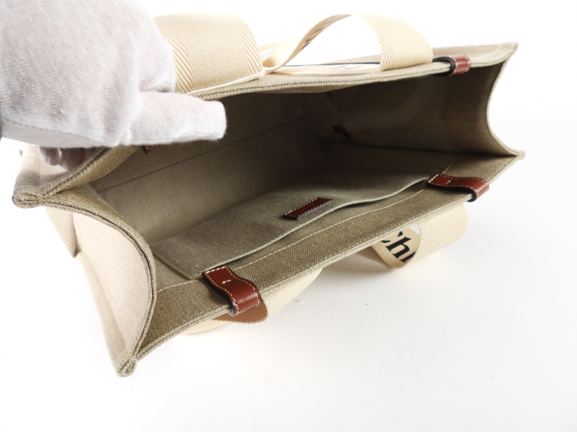 Chloe Medium Woody Canvas Logo Tote Bag