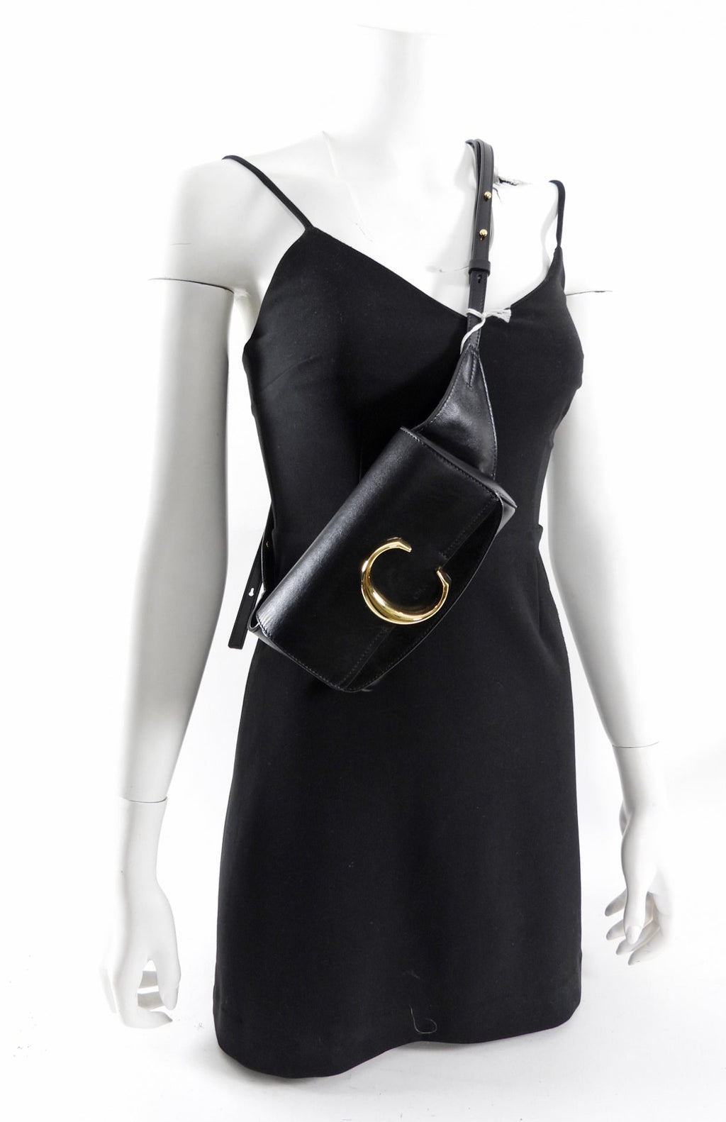 Chloe Black Leather Mini C Belt Bag