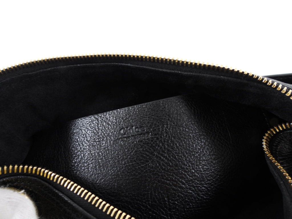 Chloe Black Glossed Leather Small Bracelet Hobo Bag