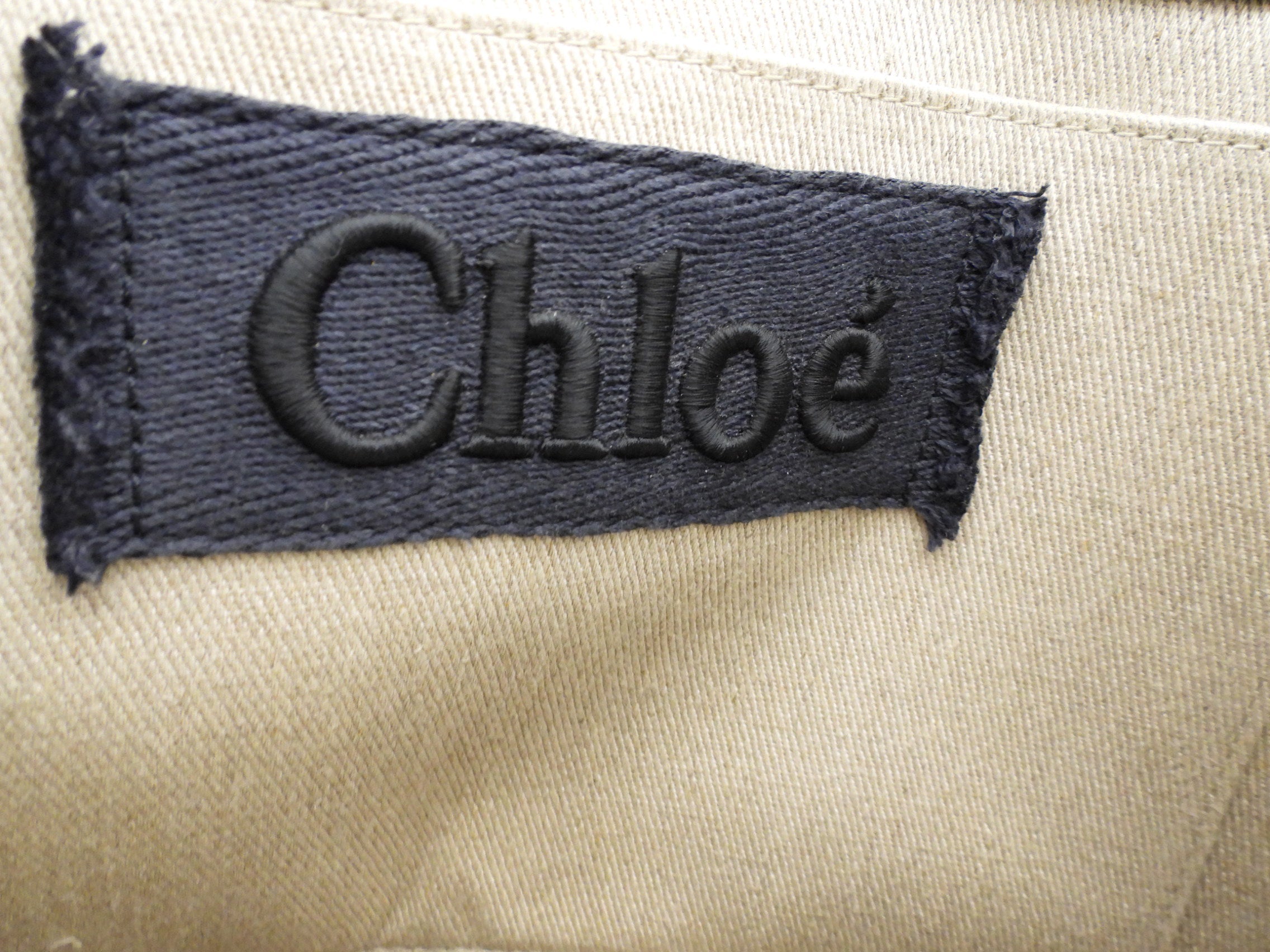 Chloe Navy Woody Medium Fringe Tote Bag