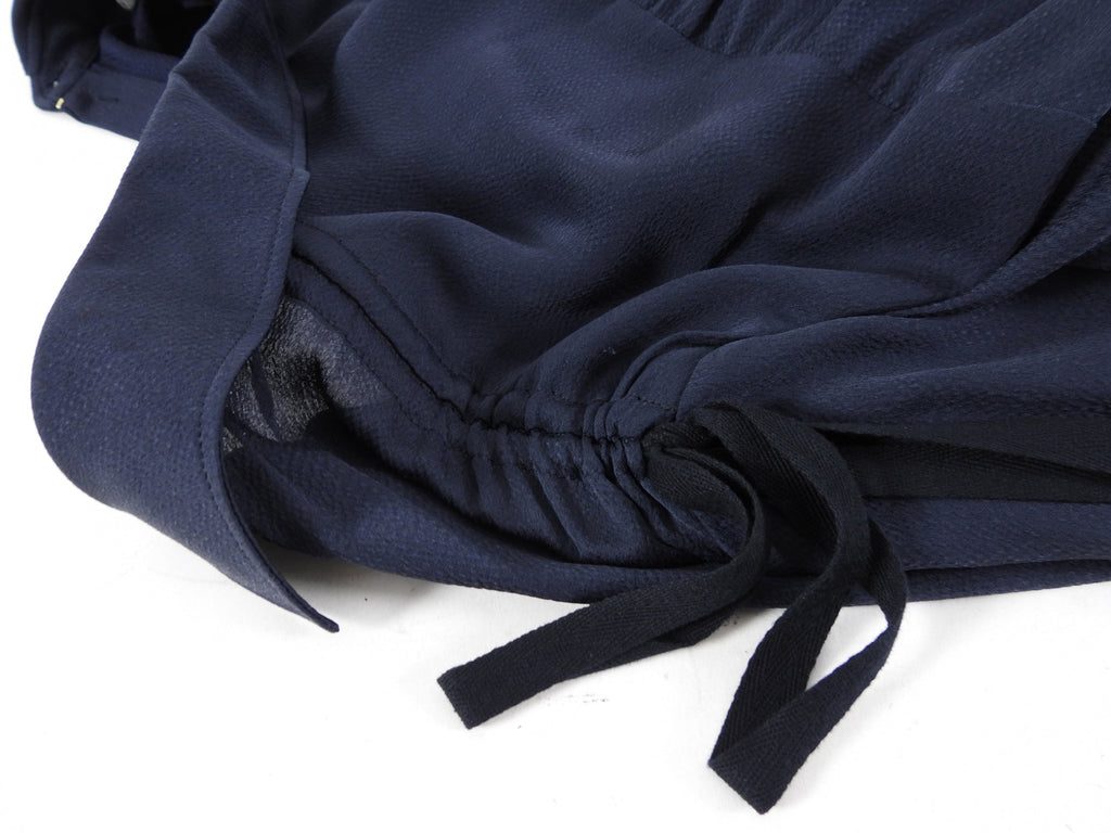 Chloe Navy Long Sleeve Empire Waist Dress - S