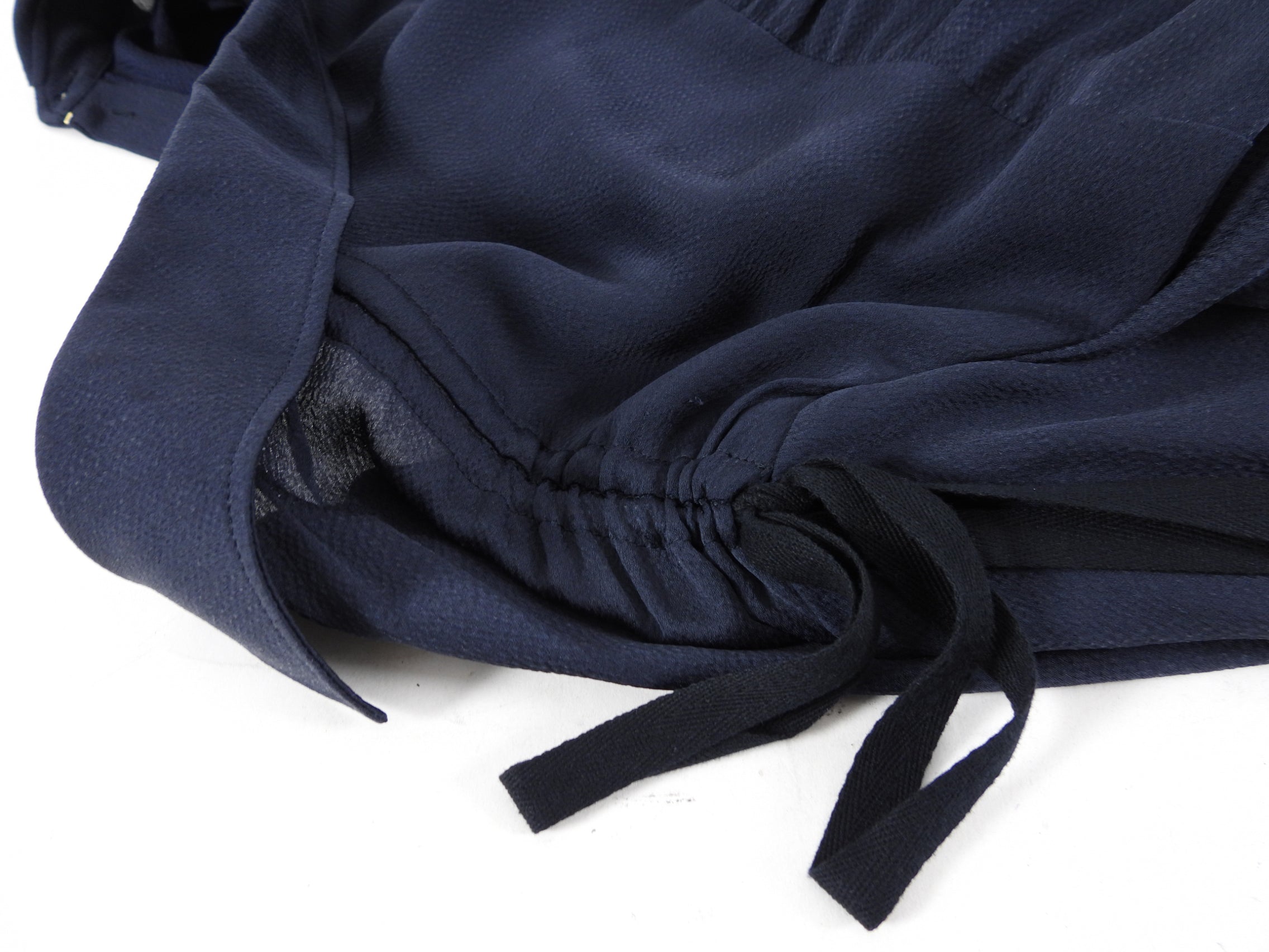 Chloe Navy Long Sleeve Empire Waist Dress - S
