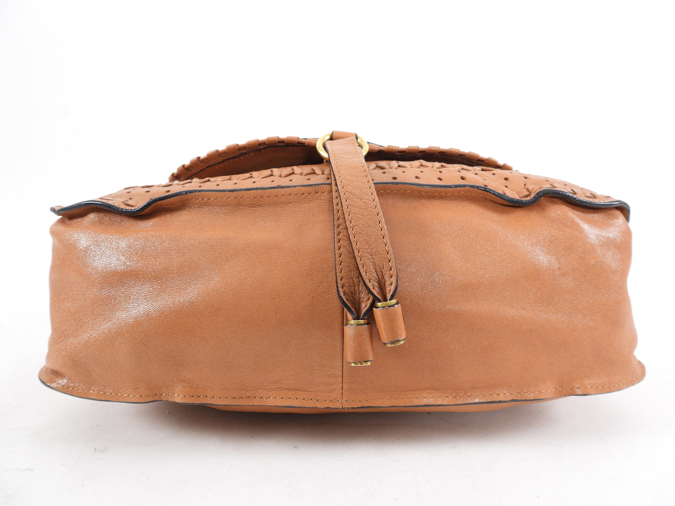 Chloe Tan Leather Large Marcie Two-Way Shoulder Bag