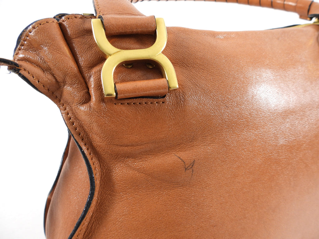 Chloe Tan Leather Large Marcie Two-Way Shoulder Bag