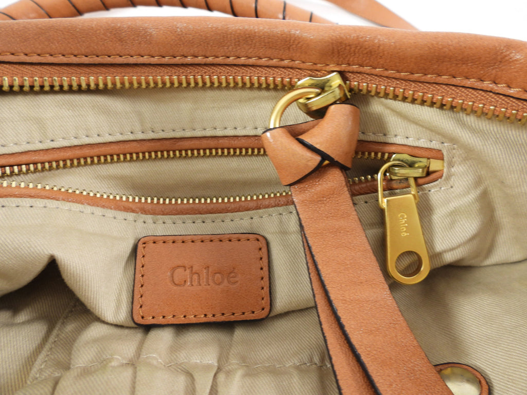 Chloe Tan Leather Large Marcie Two-Way Shoulder Bag
