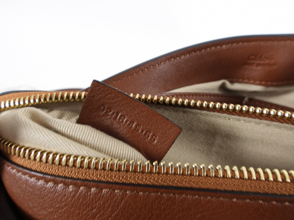 Chloe Faye Day Medium Double Carry Bag in Tan Leather