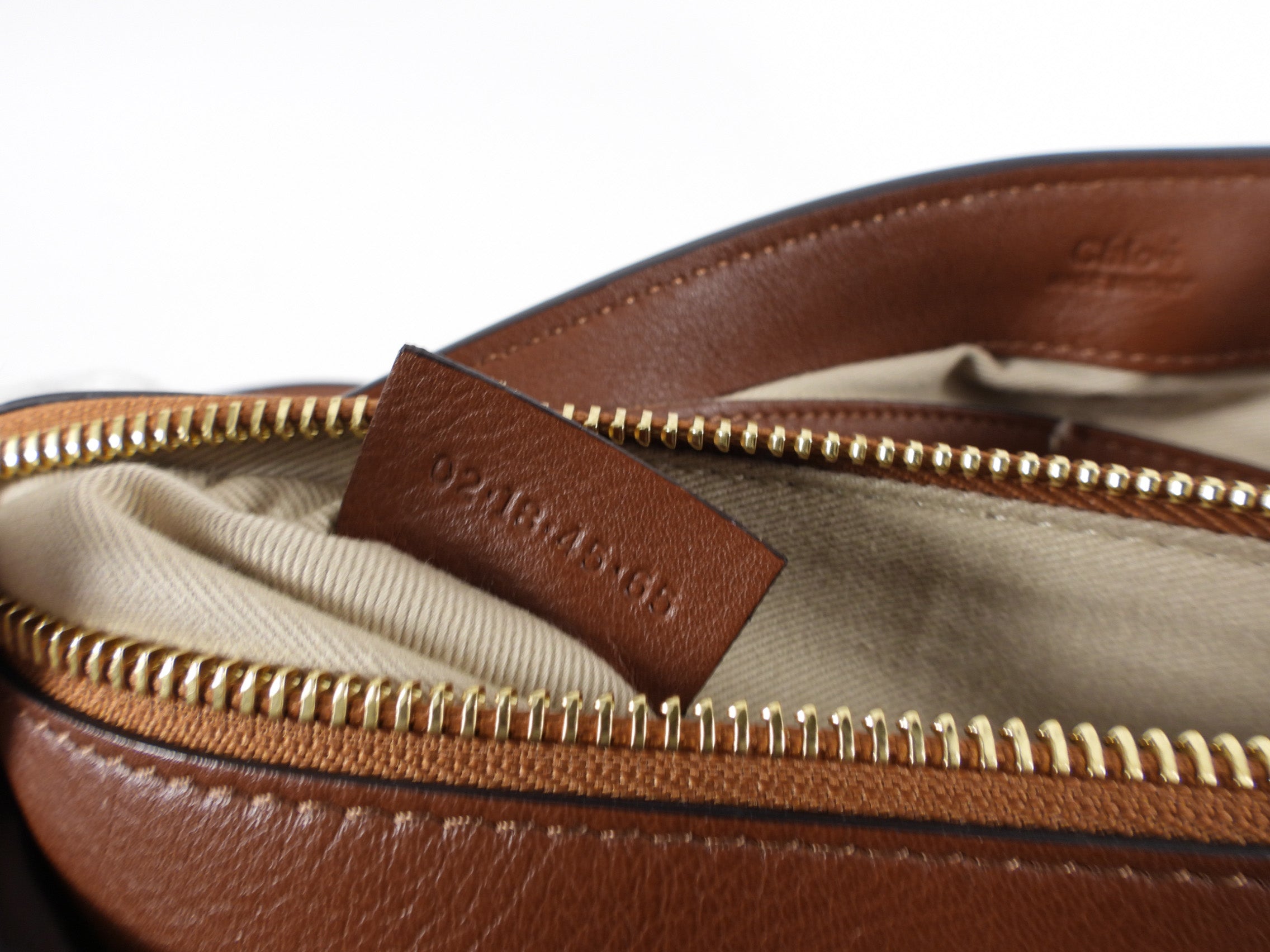 Chloe Faye Day Medium Double Carry Bag in Tan Leather