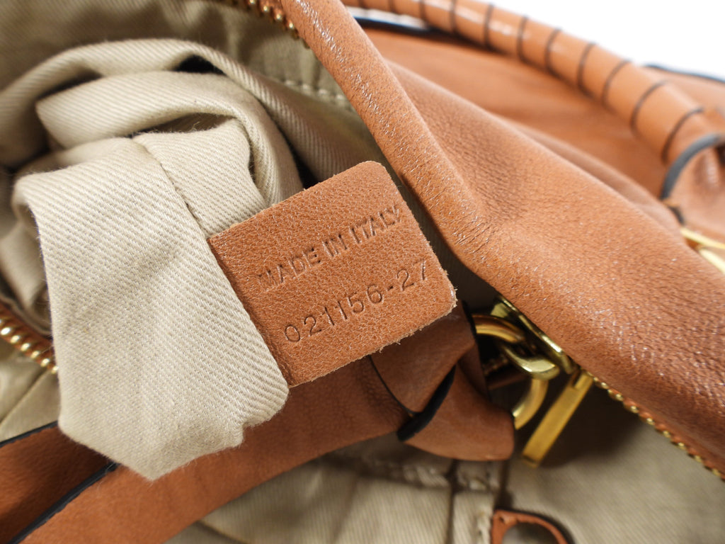 Chloe Tan Leather Large Marcie Two-Way Shoulder Bag