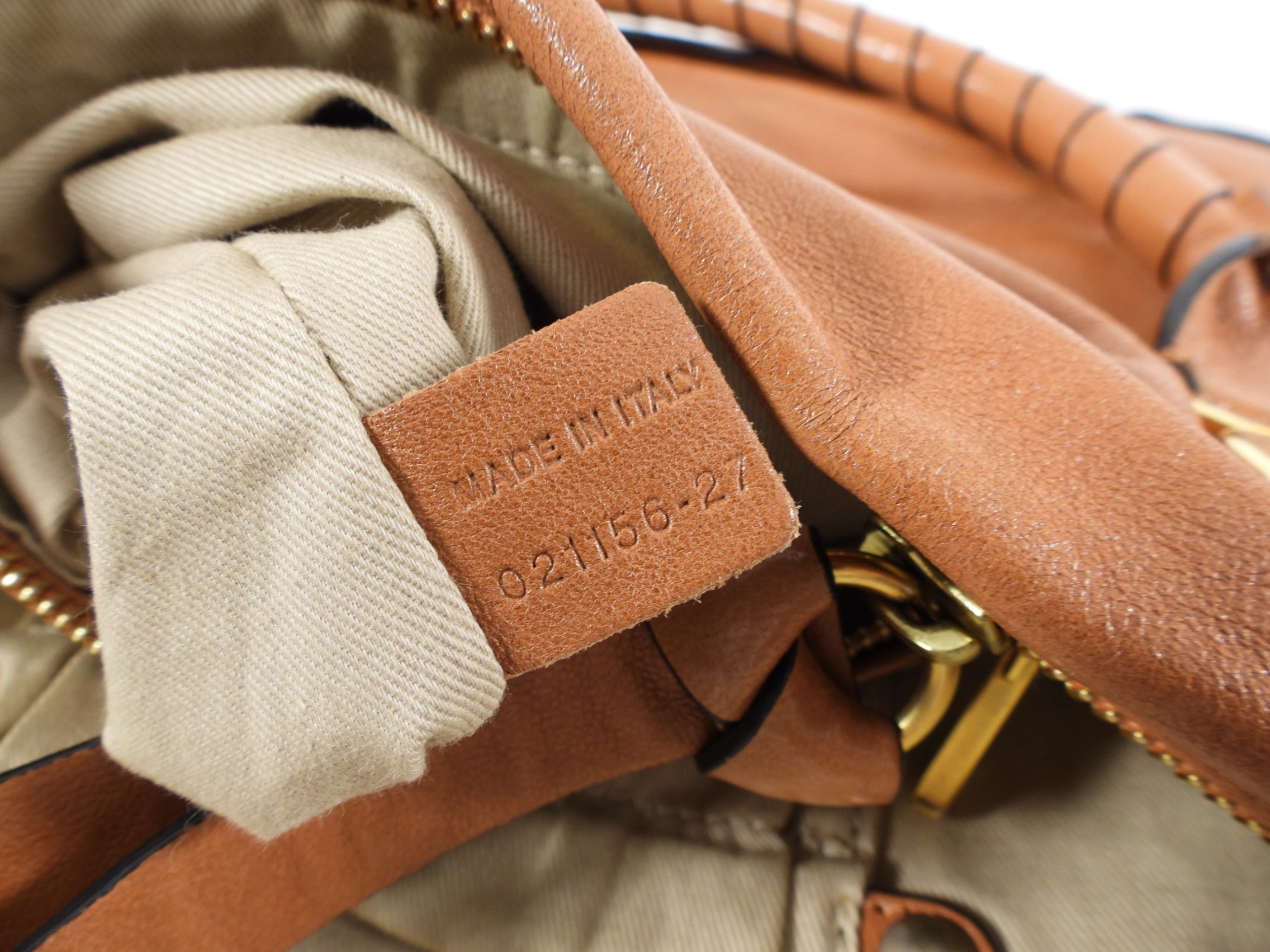 Chloe Tan Leather Large Marcie Two-Way Shoulder Bag
