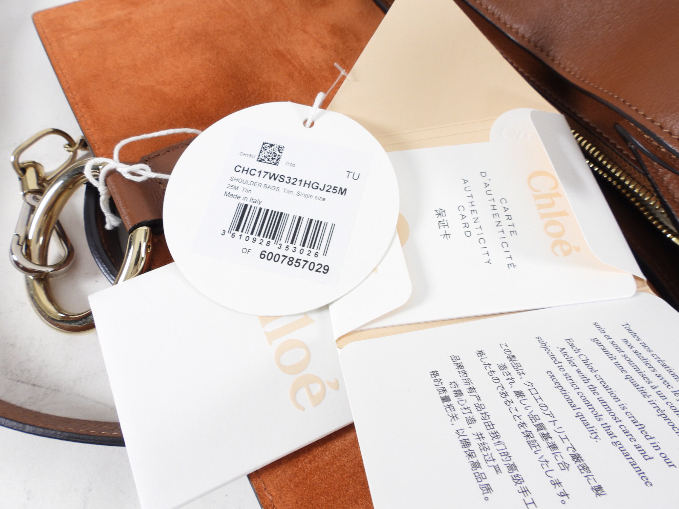 Chloe Faye Day Medium Double Carry Bag in Tan Leather