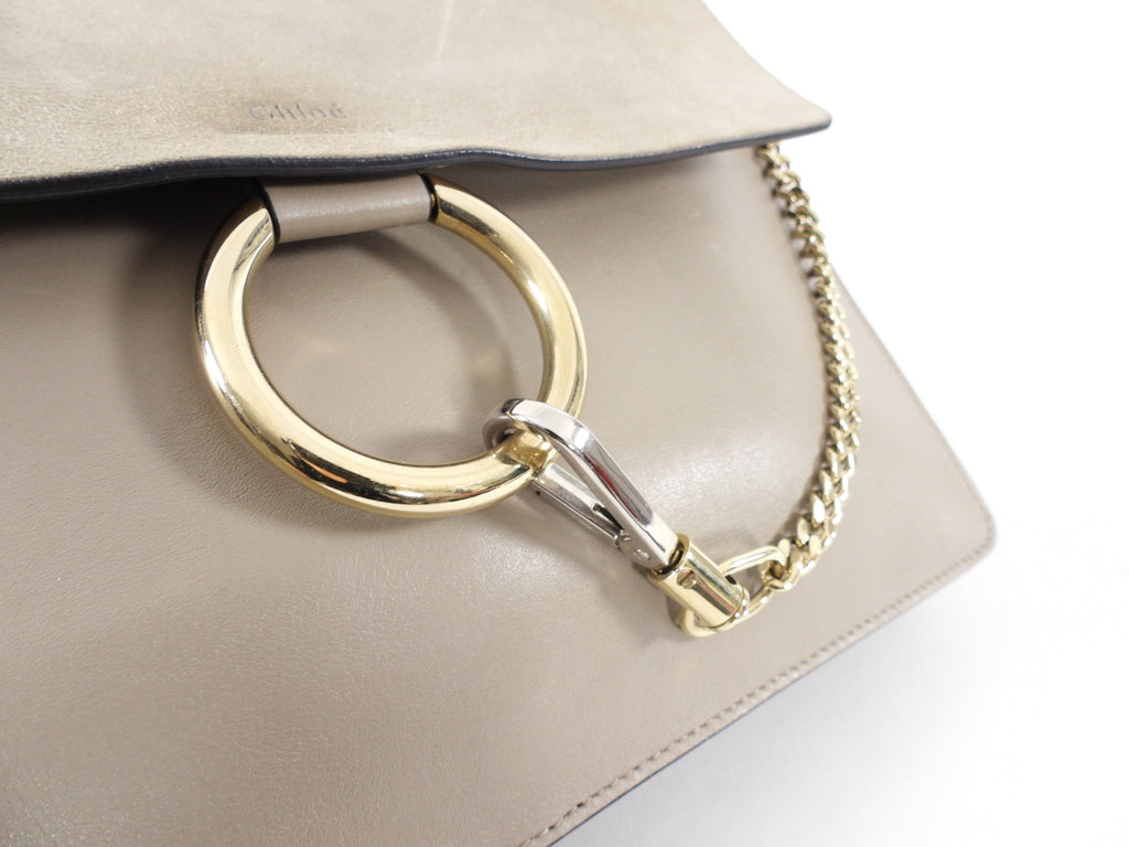 Chloe Faye Medium Shoulder Bag in Light Taupe