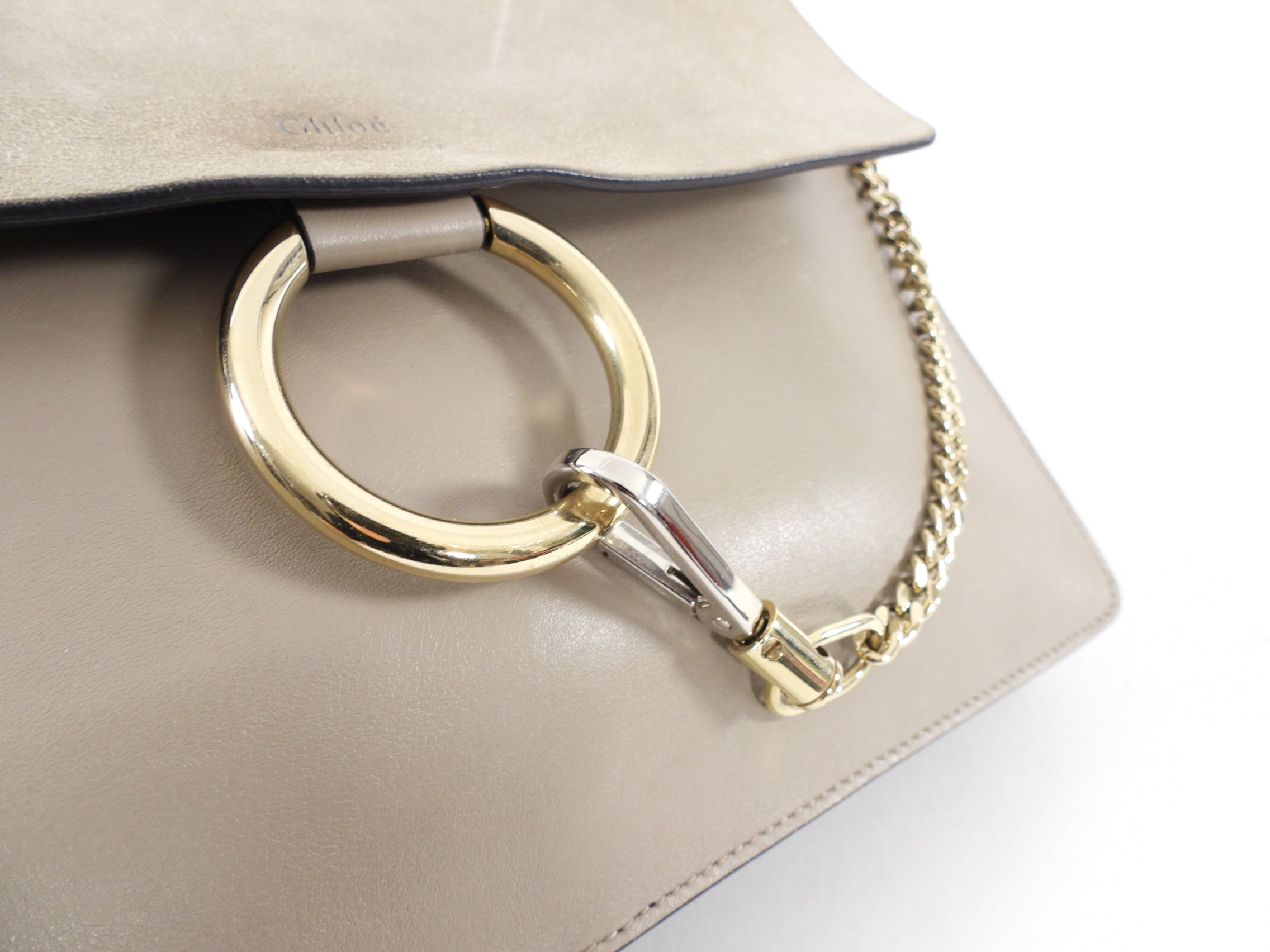 Chloe Faye Medium Shoulder Bag in Light Taupe