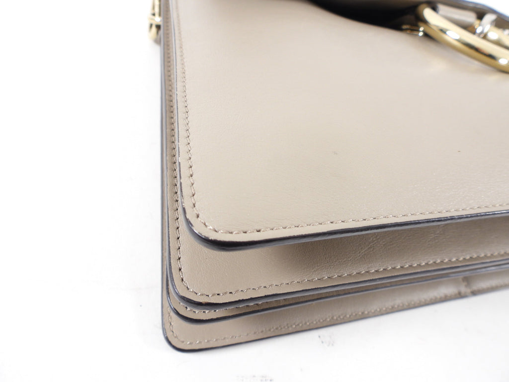 Chloe Faye Medium Shoulder Bag in Light Taupe