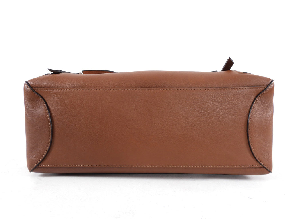 Chloe Faye Day Medium Double Carry Bag in Tan Leather