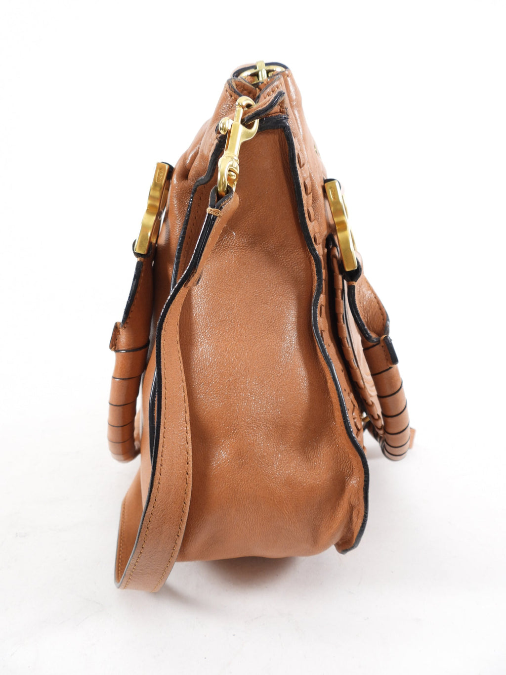 Chloe Tan Leather Large Marcie Two-Way Shoulder Bag