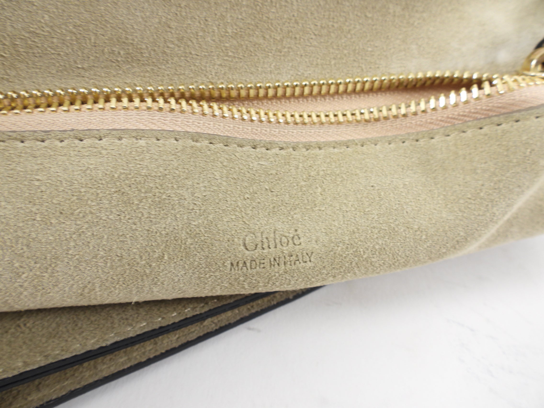 Chloe Faye Medium Black Suede and Leather Chain Bag