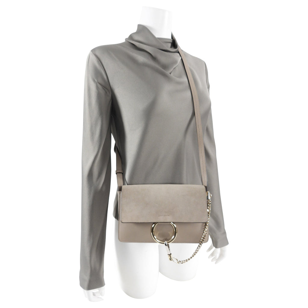 Chloe Faye Light Taupe Small Crossbody Bag
