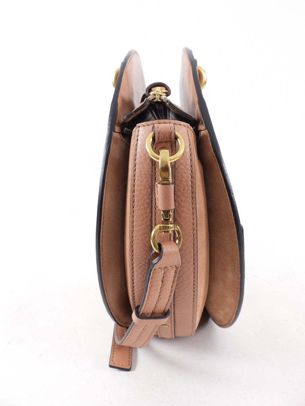 Chloe Large Nougat Leather Round Pixie Bag