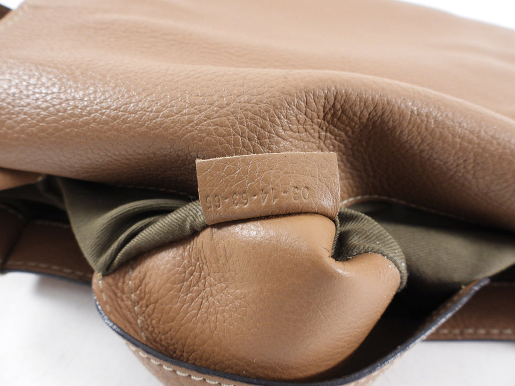 Chloe Light Brown Leather Marcie Saddle Crossbody Bag