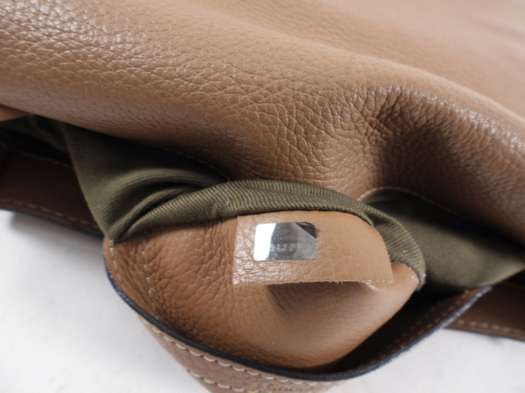 Chloe Light Brown Leather Marcie Saddle Crossbody Bag