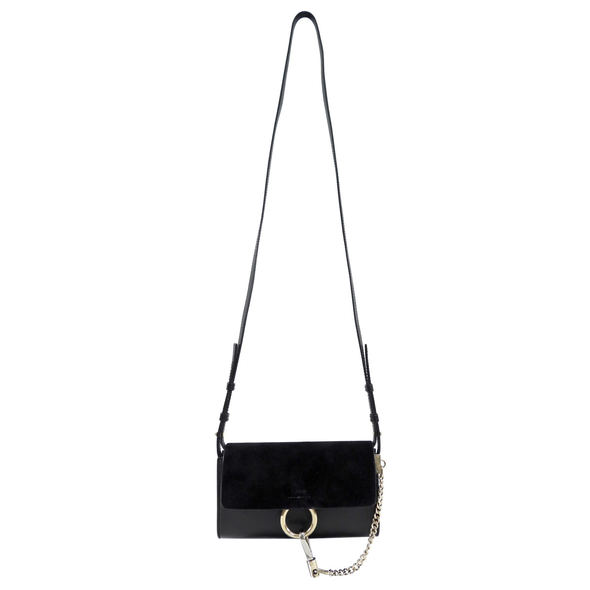 Chloe Black Mini Faye Wallet on Strap Crossbody Bag